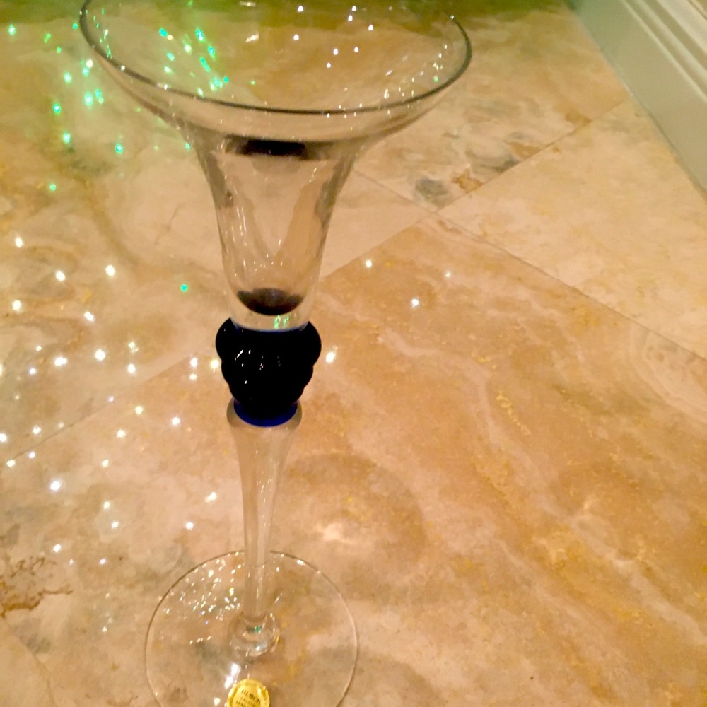 Mystique Cobalt by BLOCK Single Light Candlestick